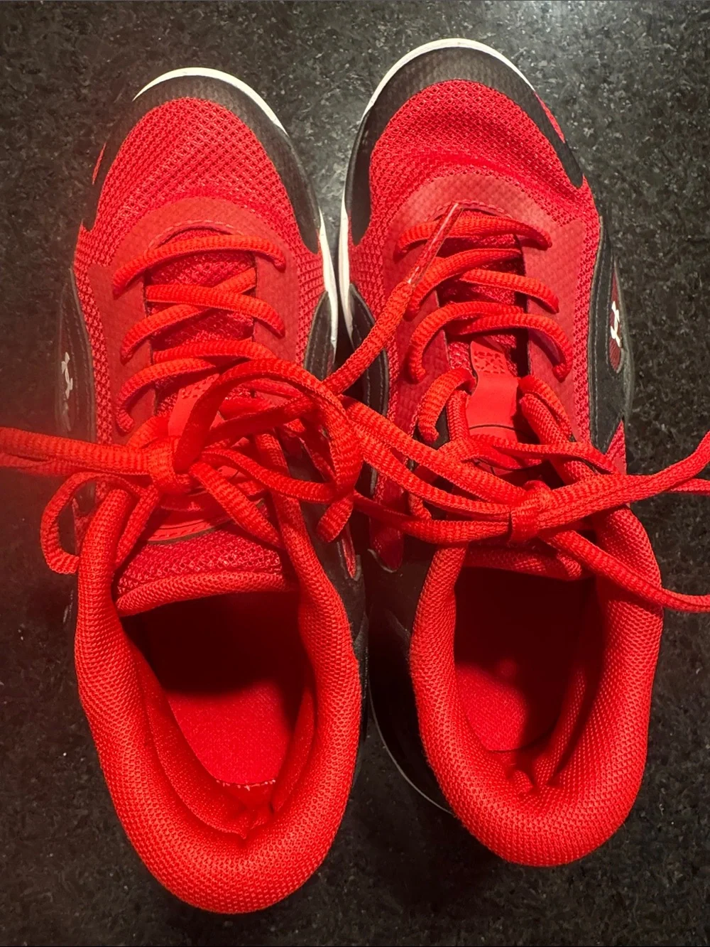 Under Armour Kids Red and Black Athletic Sneakers NWOT